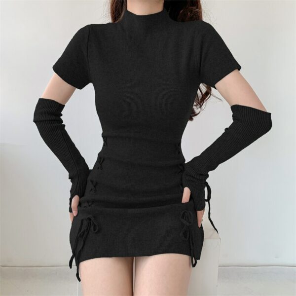Knitted Mini Dress With Matching Gloves - Image 5