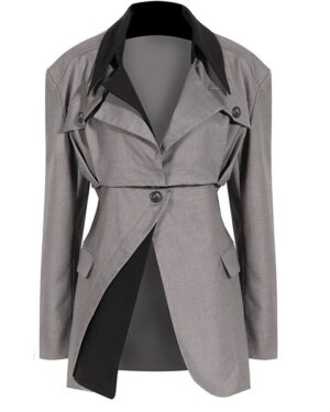 Grey Two-In-One Long Sleeve Jacket