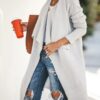 Light Grey Bohemian Long Cardigan