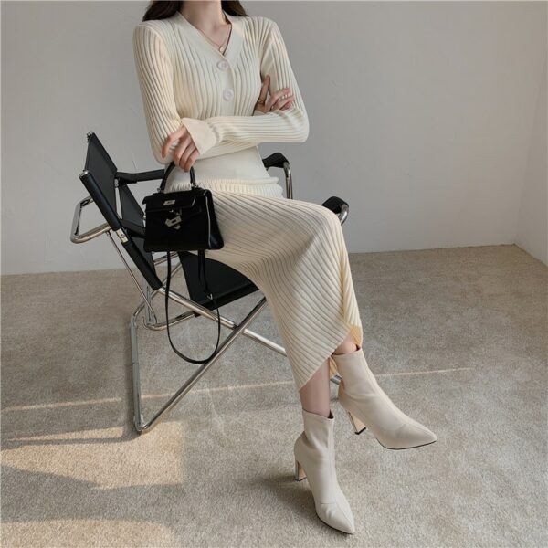 Knitted Long Sleeve Jumper Dress - Image 4