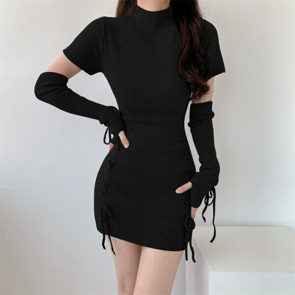 Knitted Mini Dress With Matching Gloves - Image 6
