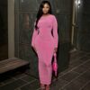 Knitted Long Sleeve Bodycon Maxi Dress - Image 4