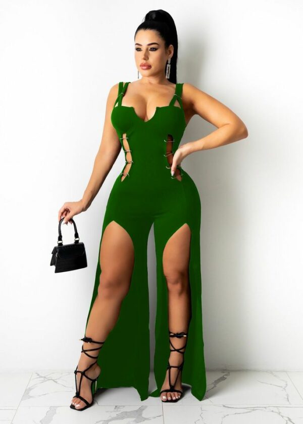Black High Split Sleeveless Jumpsuit - Image 5