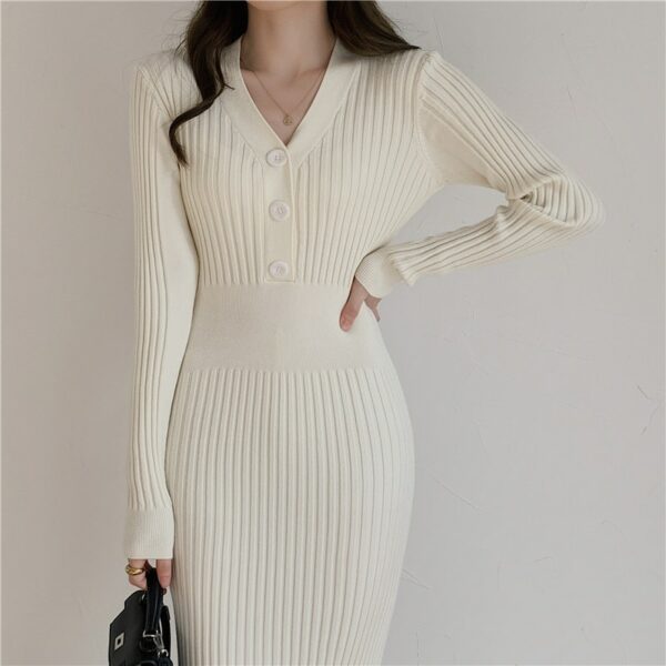Knitted Long Sleeve Jumper Dress - Image 3