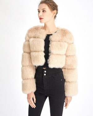 Faux Fur Crop Top Coat