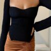 Square Collar Long Sleeve Sweater