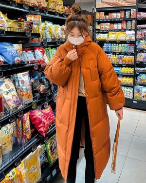 Orange Long Parka Coat