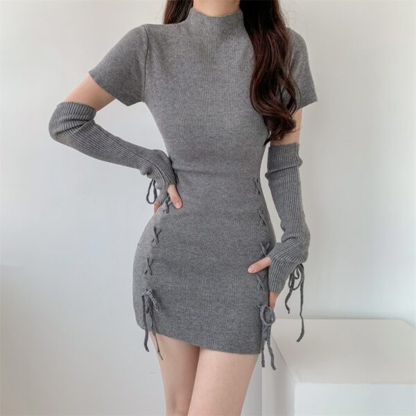 Knitted Mini Dress With Matching Gloves - Image 7