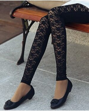 Cut Out Lace Stitching Leggings
