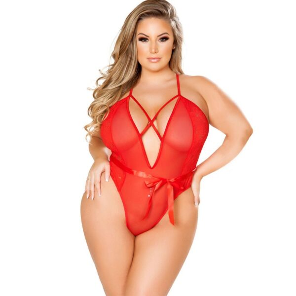 Red Lace One Piece Lingerie