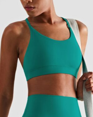 Teal Push Up High Support Sports Bra