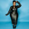 Faux Leather Stretch Dress