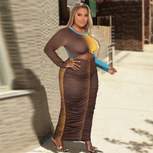 Two-Tone Long Sleeve Dress
