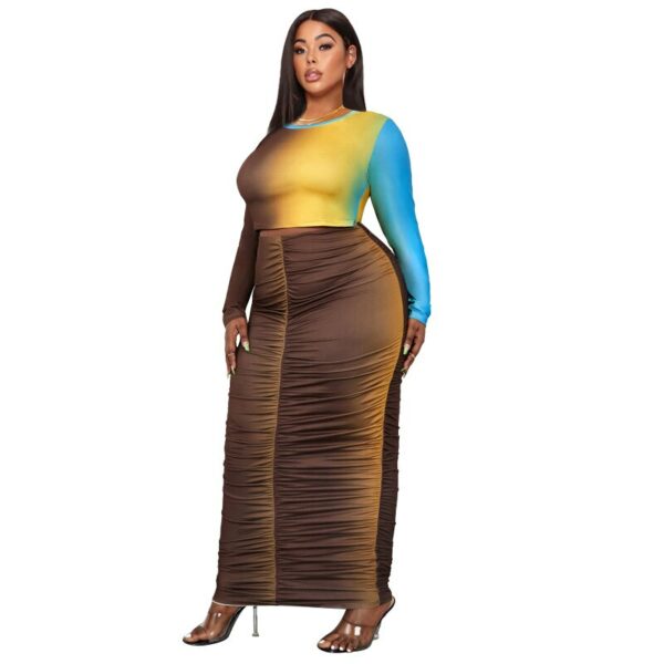 Two-Tone Long Sleeve Dress - Image 4