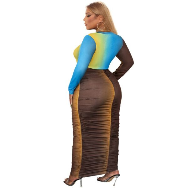 Two-Tone Long Sleeve Dress - Image 3
