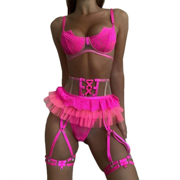 Mint Green Mesh Patchwork 3-Piece Set - Image 5