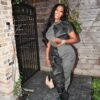 Green Camouflage Print Stretchy Tracksuit - Image 4