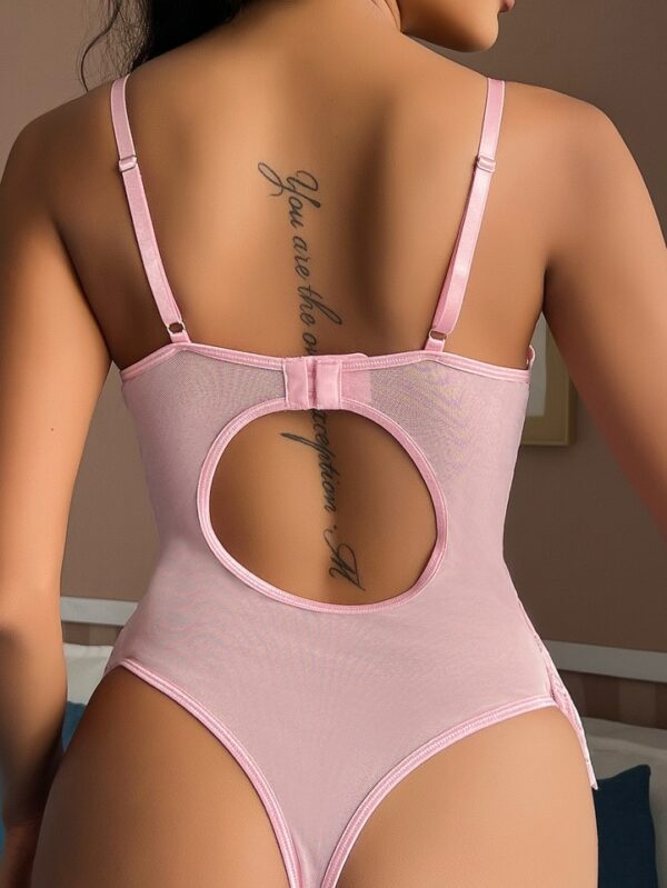 Spaghetti Strap Bodysuit with Stockings Set - Image 4