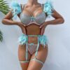 Orange Feather 3-Piece Lace Set - Image 6