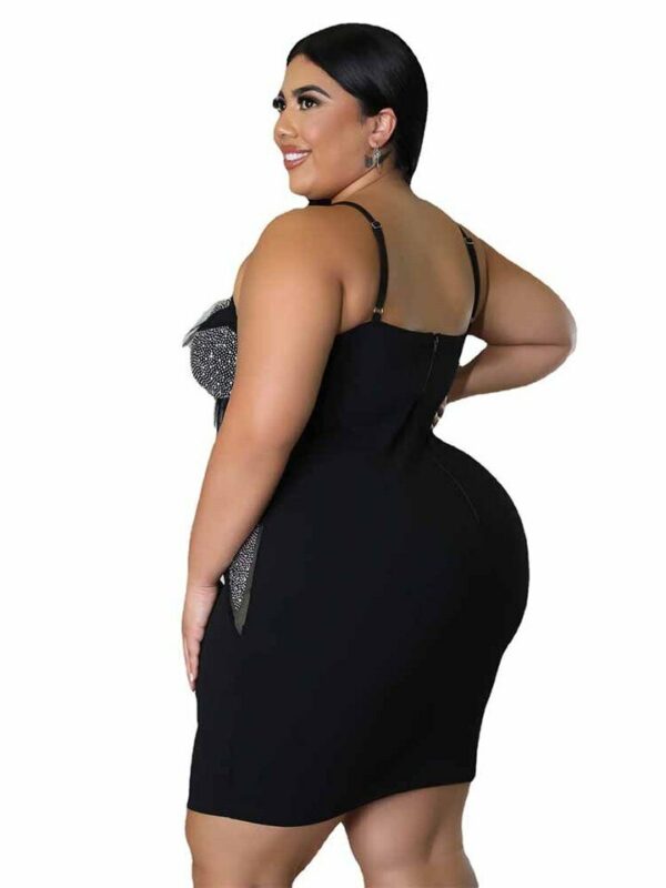 Spaghetti Strap With Side Diamonds Dress - Image 3