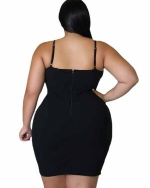 Spaghetti Strap With Side Diamonds Dress