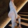 Mesh See Through Hollow Jumpsuit - Image 2