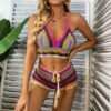 Crochet striped top & shorts