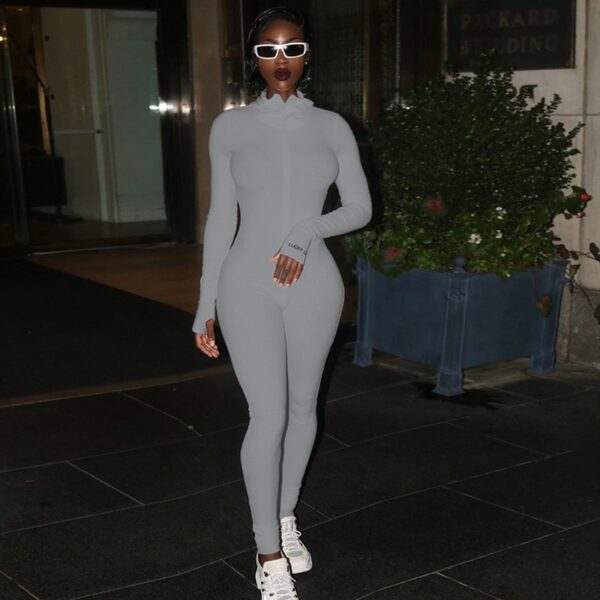 Black Knitted Long Sleeve Skinny Jumpsuit - Image 6