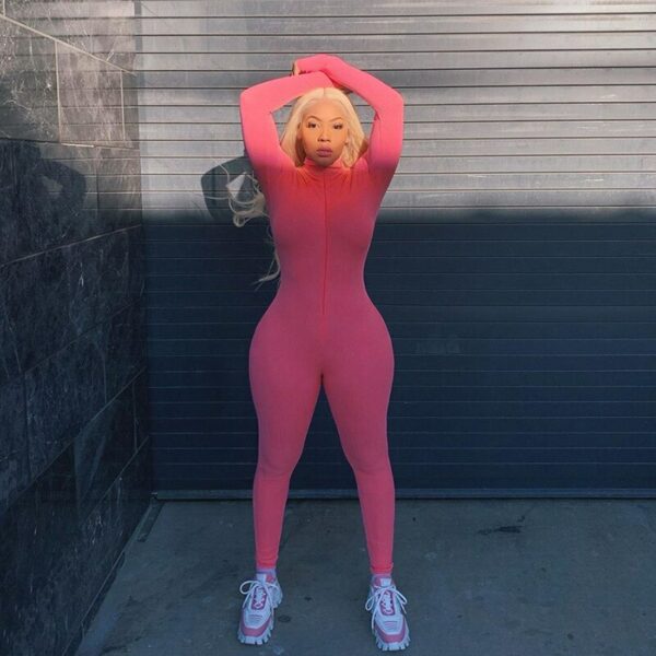 Black Knitted Long Sleeve Skinny Jumpsuit - Image 8