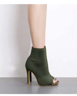 Green Sock-in Ankle Boots