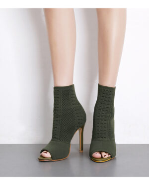 Green Sock-in Ankle Boots