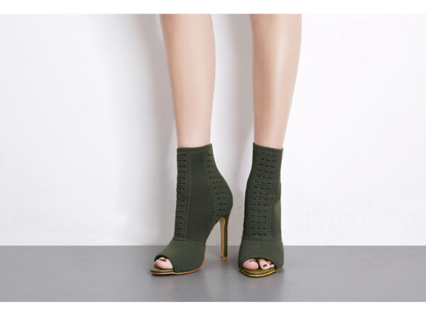 Green Sock-in Ankle Boots