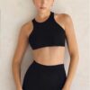 Hollow Back Top Round Neck Sports Bra - Image 4