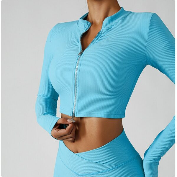 3 Piece Ribbed Bra Jacket & Leggings Set - Image 5