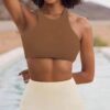 Hollow Back Top Round Neck Sports Bra - Image 3