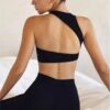 Hollow Back Top Round Neck Sports Bra - Image 5
