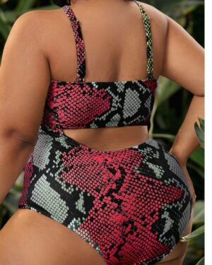 Snakeskin Cut Out Swimsuit