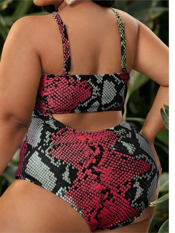 Snakeskin Cut Out Swimsuit - Image 2