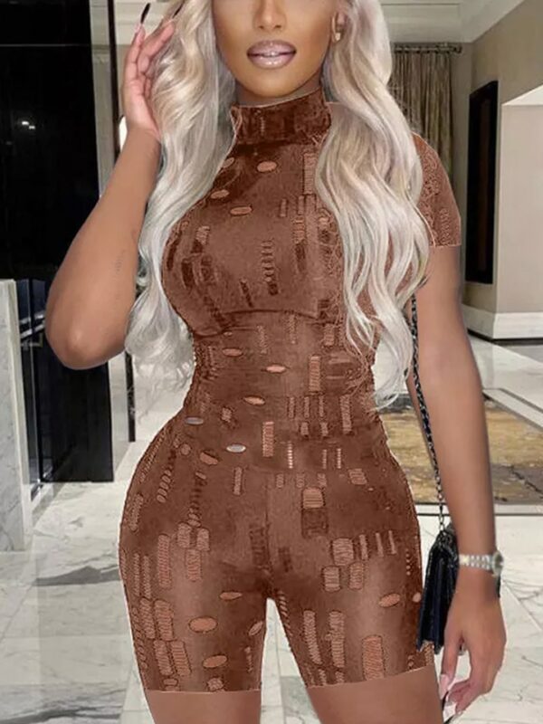 Cut out Short Sleeve Jumpsuit - Image 4