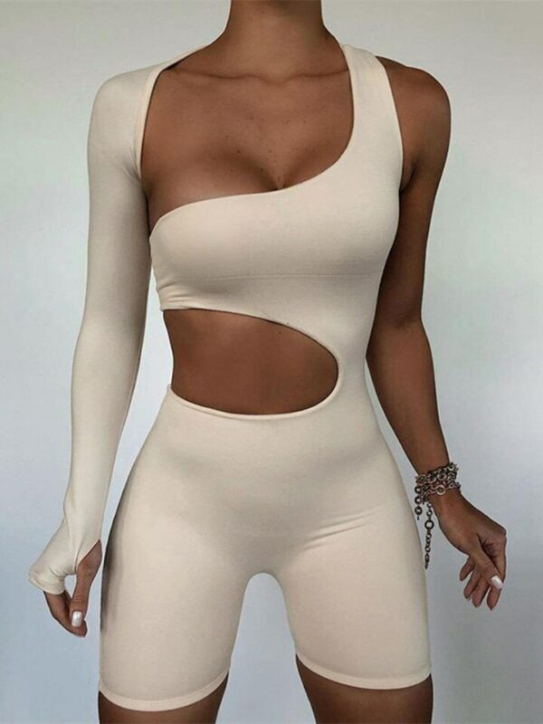 Asymmetrical Long Sleeve Playsuit - Image 4