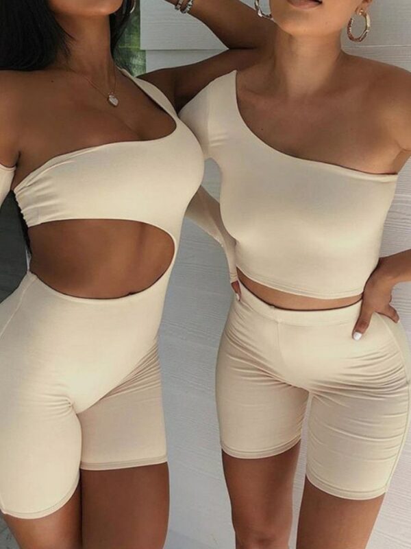 Asymmetrical Long Sleeve Playsuit - Image 6