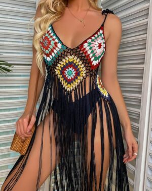 Crochet Fringe Hem Beach Top