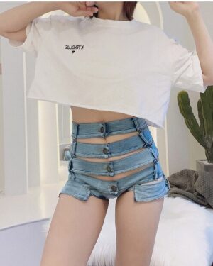 Stretch Denim Shorts