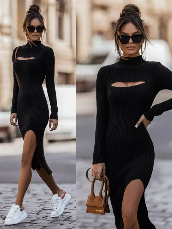 Knitted Long Midi Dress - Image 7