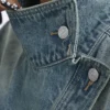 Turtleneck Single Breasted Denim Jacket - Image 6