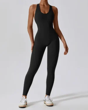 Premium Black Push-up One Piece Sleeveless Jumpsuit
