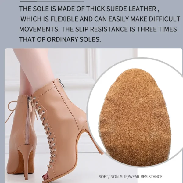 Brown Latin Lace-Up Stilettos Heel - 10cm - Image 2