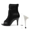 Black Latin Lace-Up Stilettos Heel - 10cm