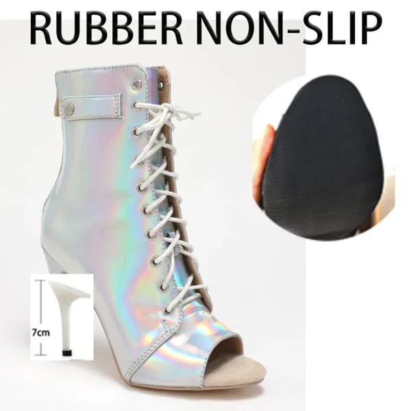 Silver Customisable Sole Stilettos Heels - 7cm - Image 3