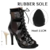 Black Rubber Sole Heels - 11cm